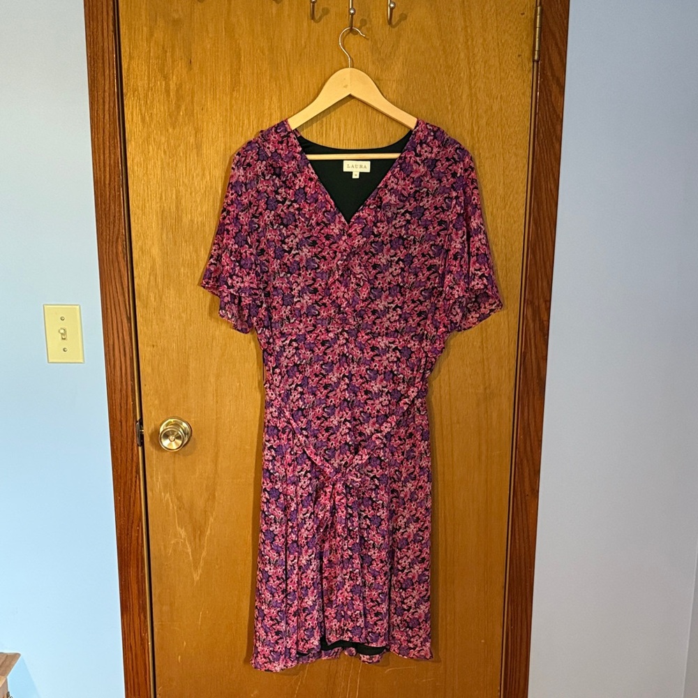 Chic Purple Floral Midi Dress